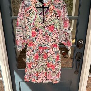 Maeve Pink Multi-Print Mini Dress